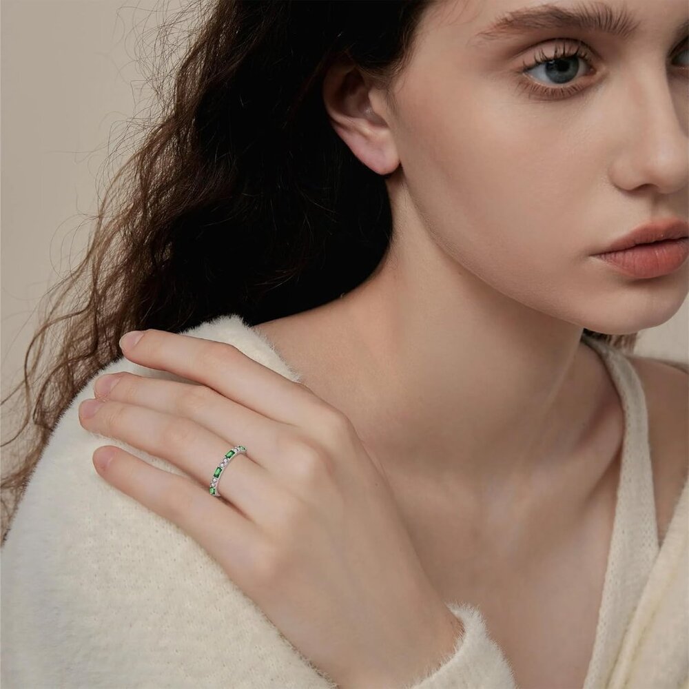 Timeless 925 Silver Stackable Birthstone Ring Wit… - image 3